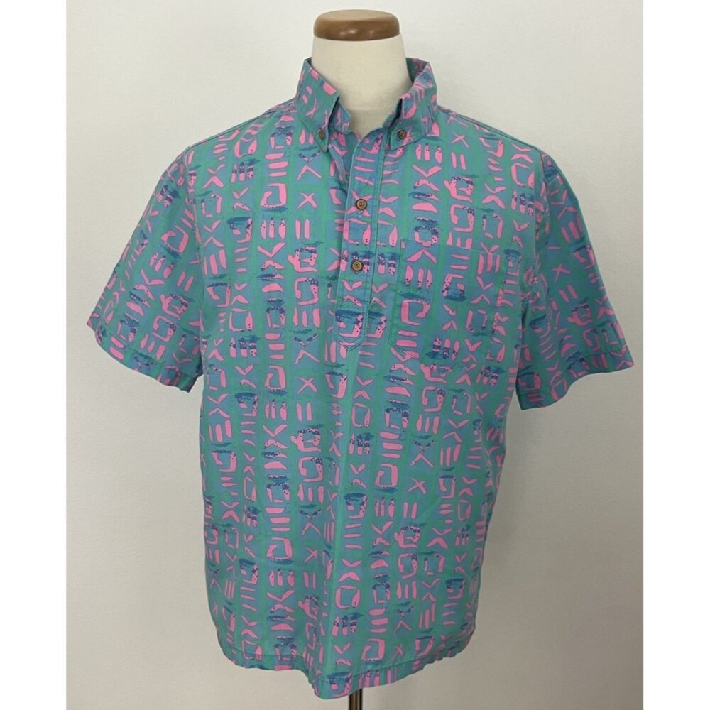 Chubbies The Nutter Men's XL Shirt Top Surf Tribal 1/4 Button Up Placket